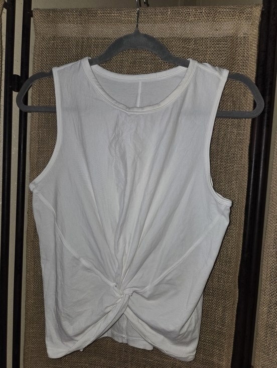 lululemon athletica Tops - Lululemon Women's White Twist Faux Knot Sleeveless Tank Top Size Small